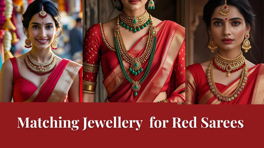 Matching Jewellery Combinations for Red Sarees