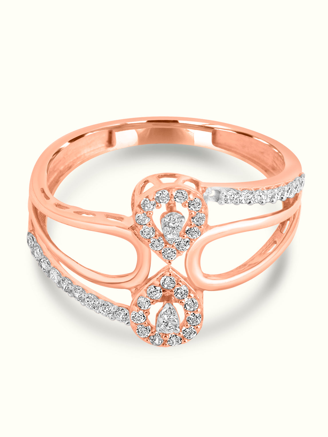 Triple Teardrop Diamond Ring