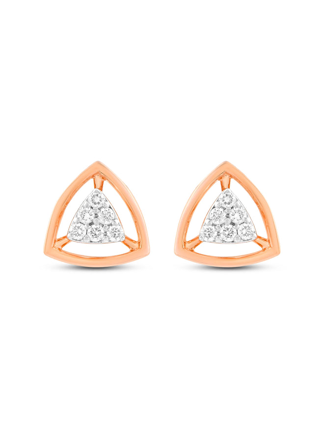 Gold Tri-Sparkle Earring