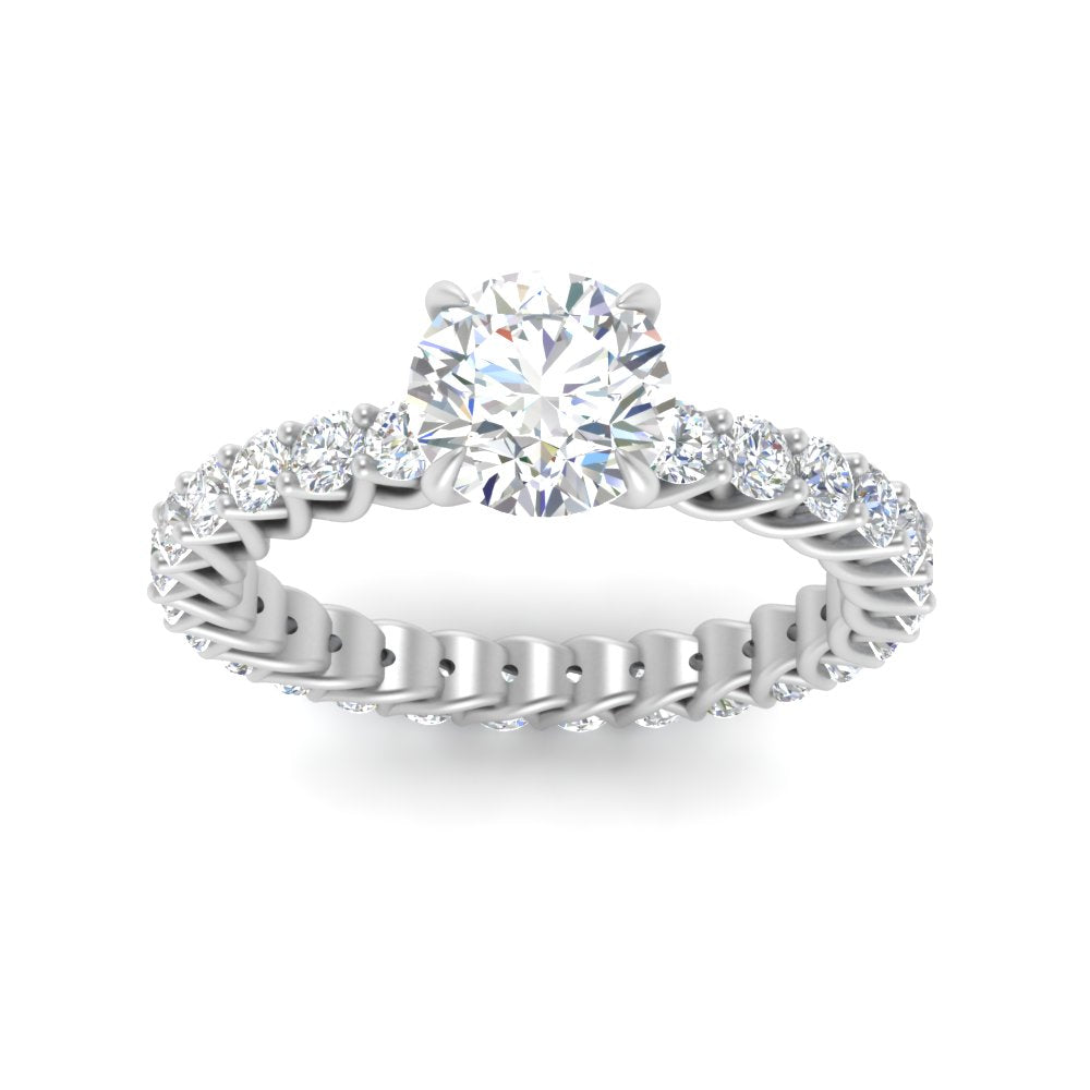 Cathedral 3/4 Eternity Diamond Shank
