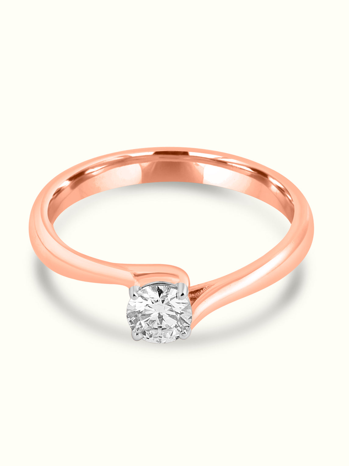 Swirl Solitaire Diamond Ring