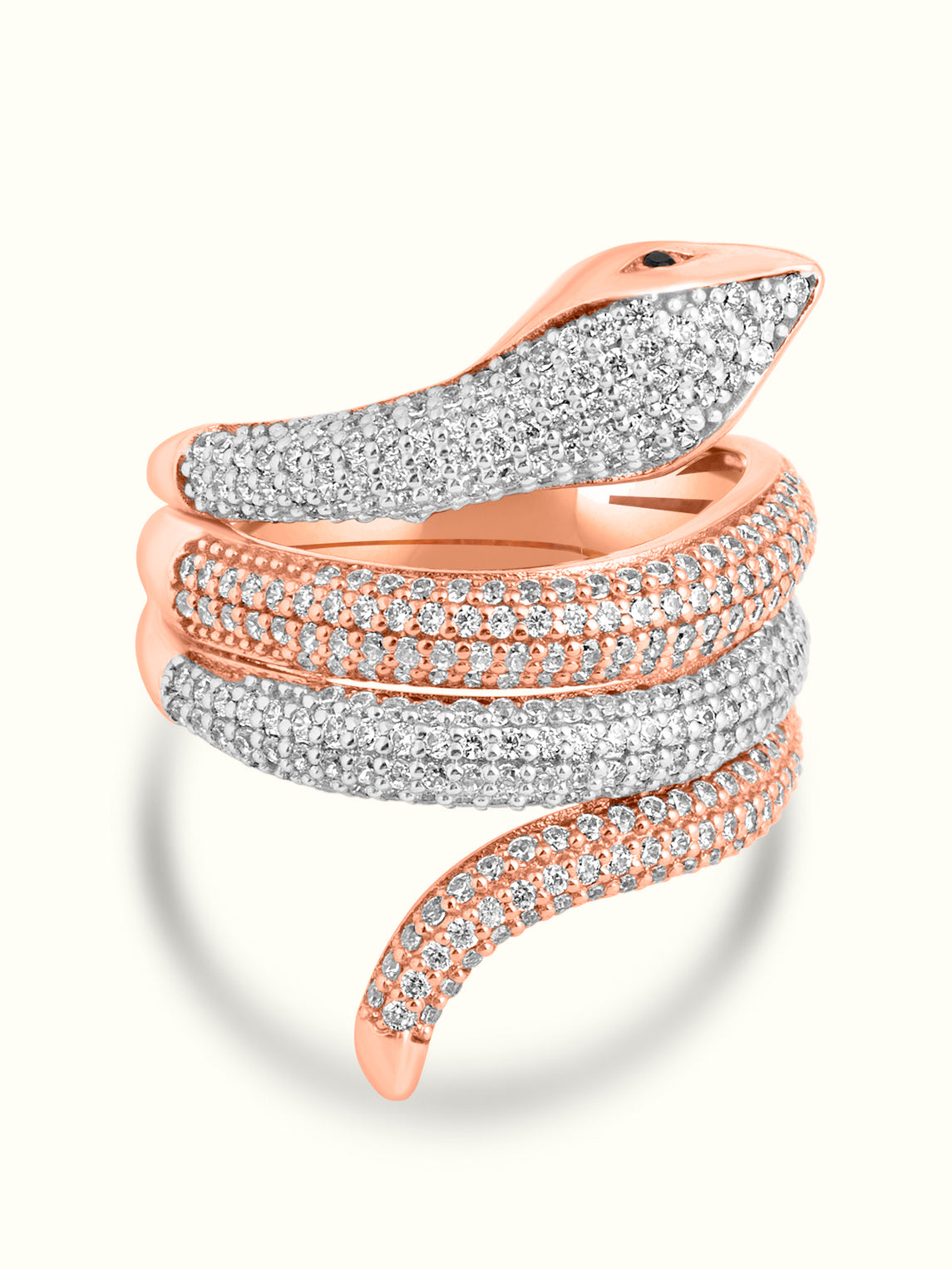 Rose Gold Diamond Snake Ring