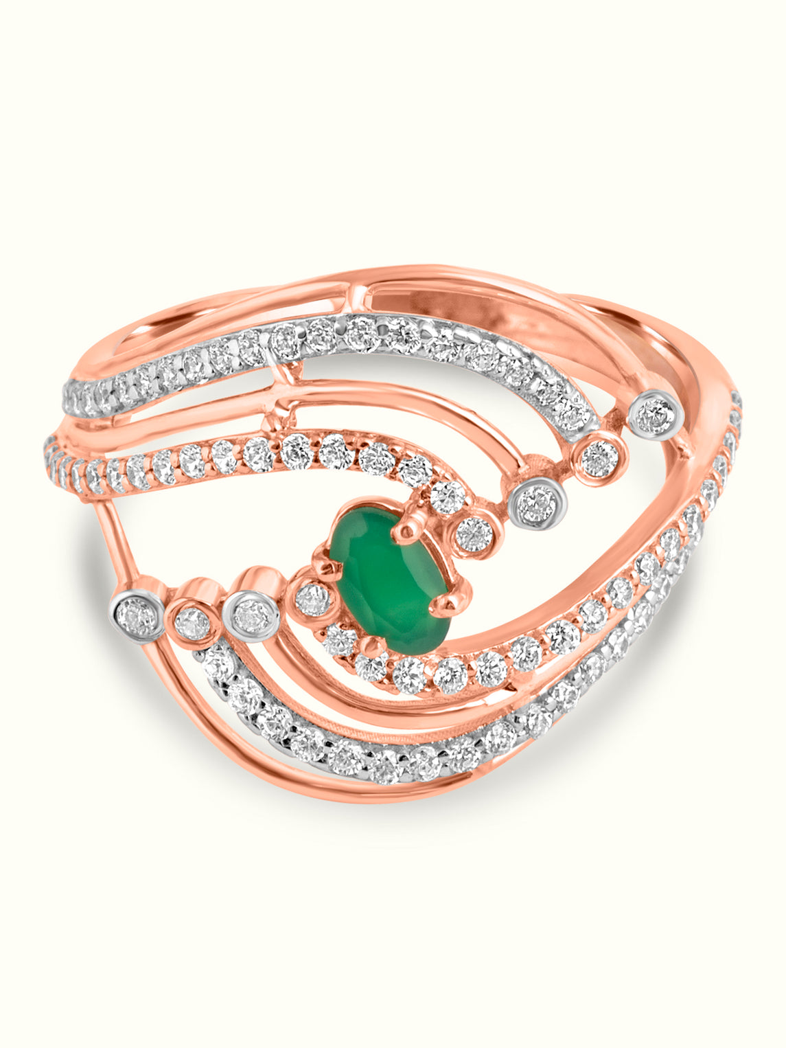 Whirlwind Emerald Ring