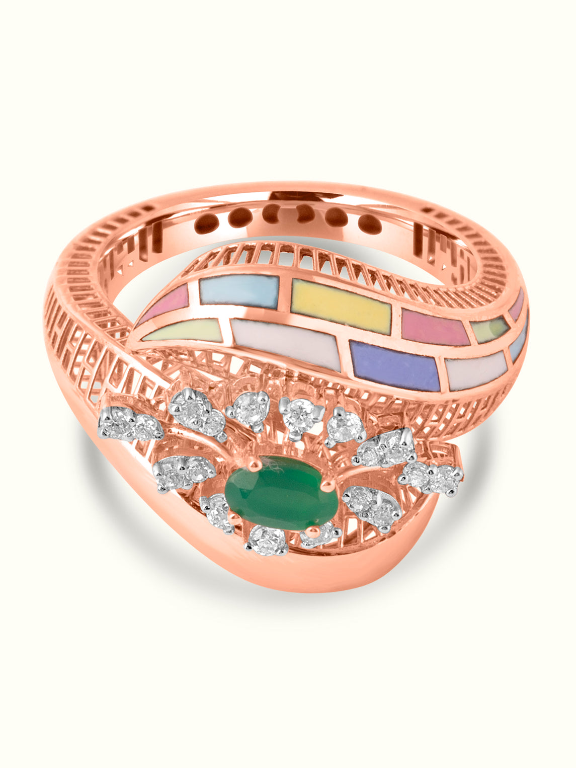 Emerald and Diamond Statement Ring