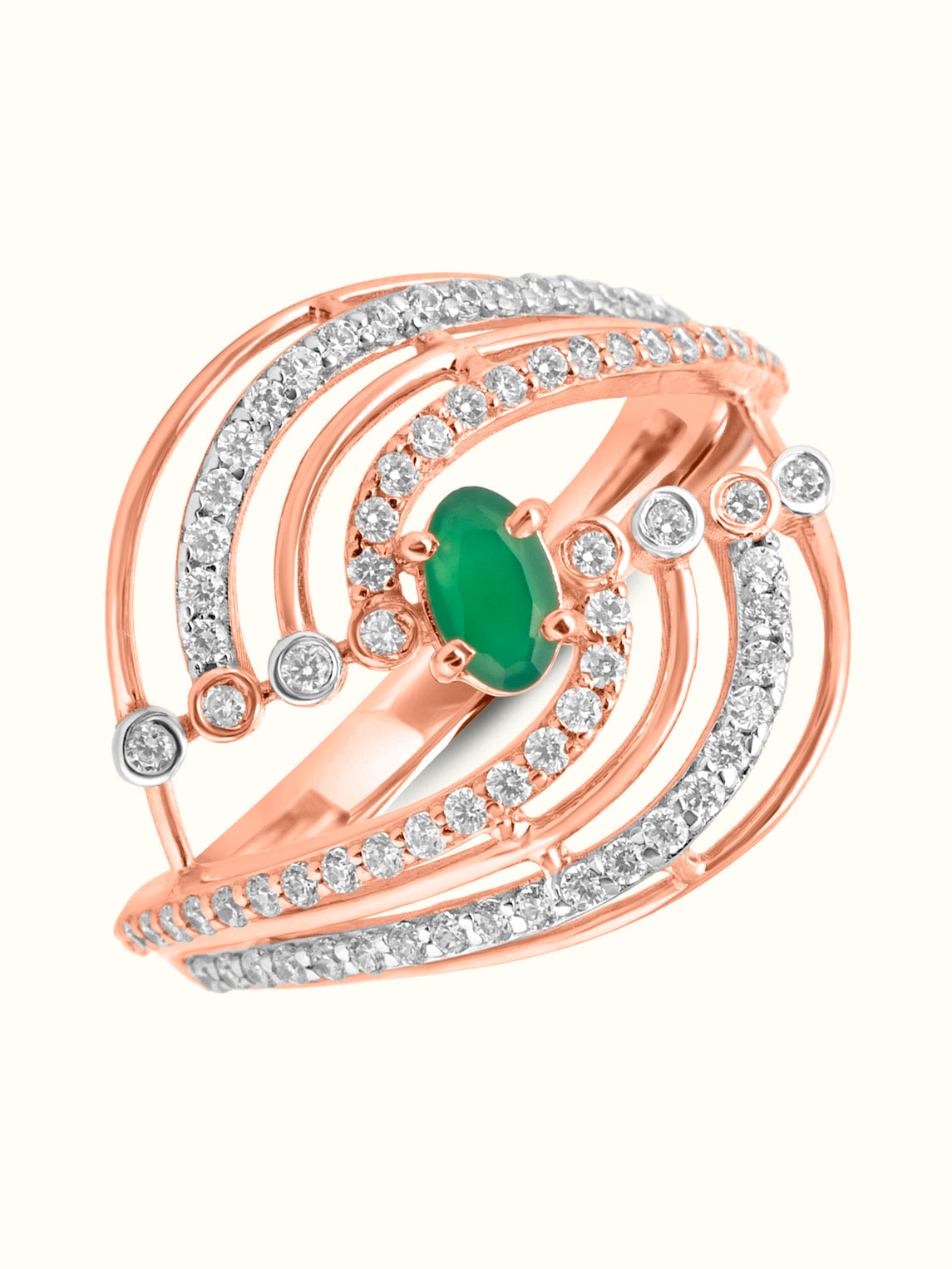 Whirlwind Emerald Ring