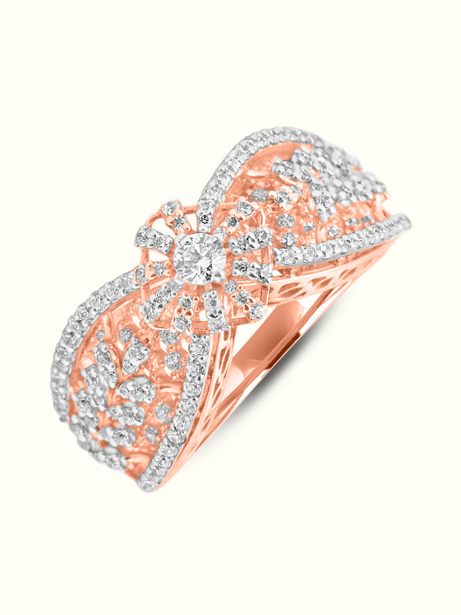 Diamond Ring with Floral Motif