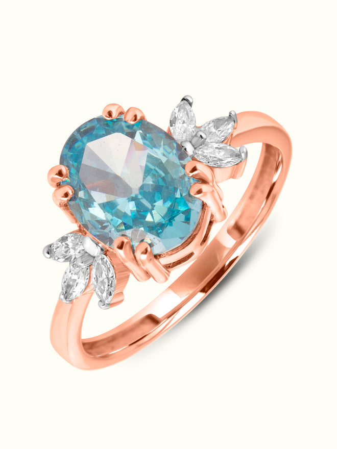 Blue Topaz Solitaire Ring