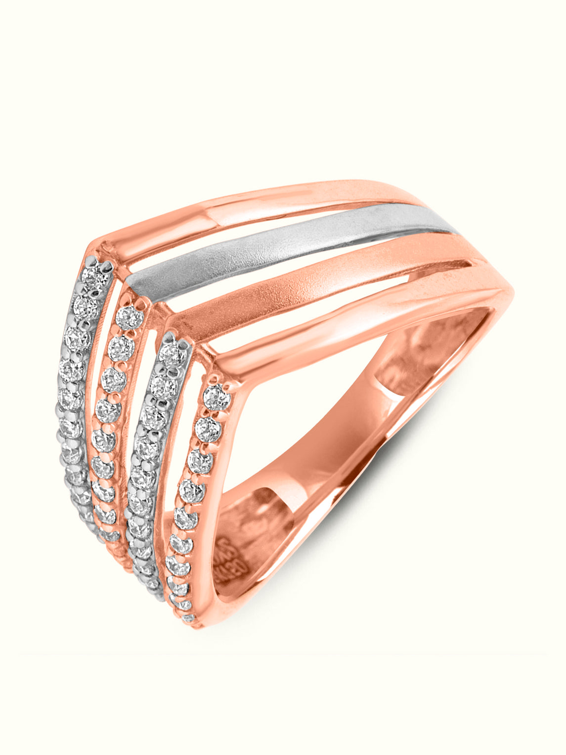 Chevron Diamond Ring