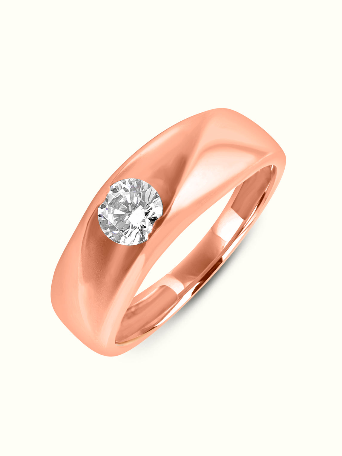 Modern Solitaire Ring for Men