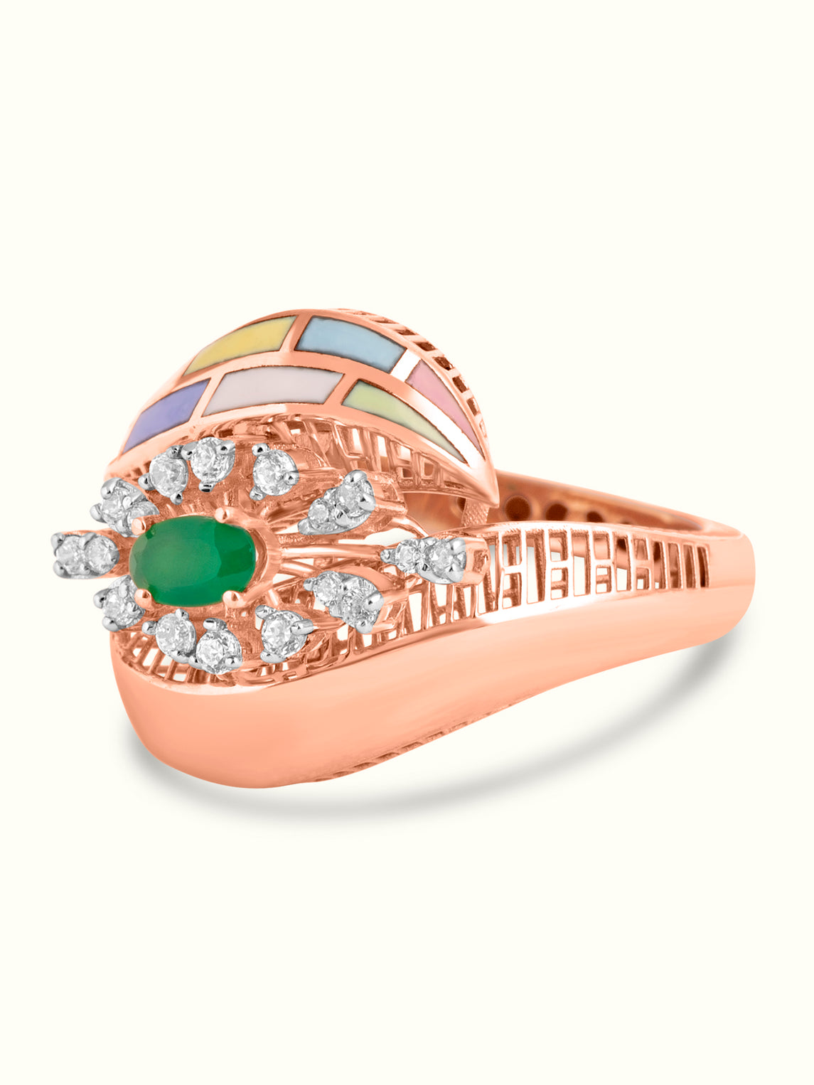 Emerald and Diamond Statement Ring