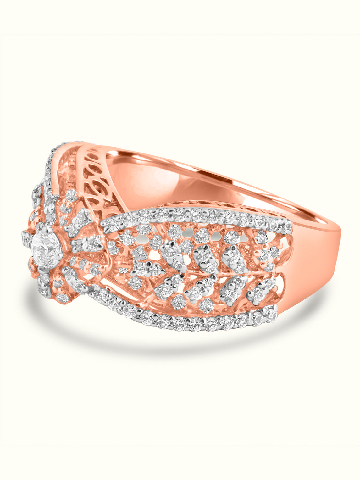 Diamond Ring with Floral Motif