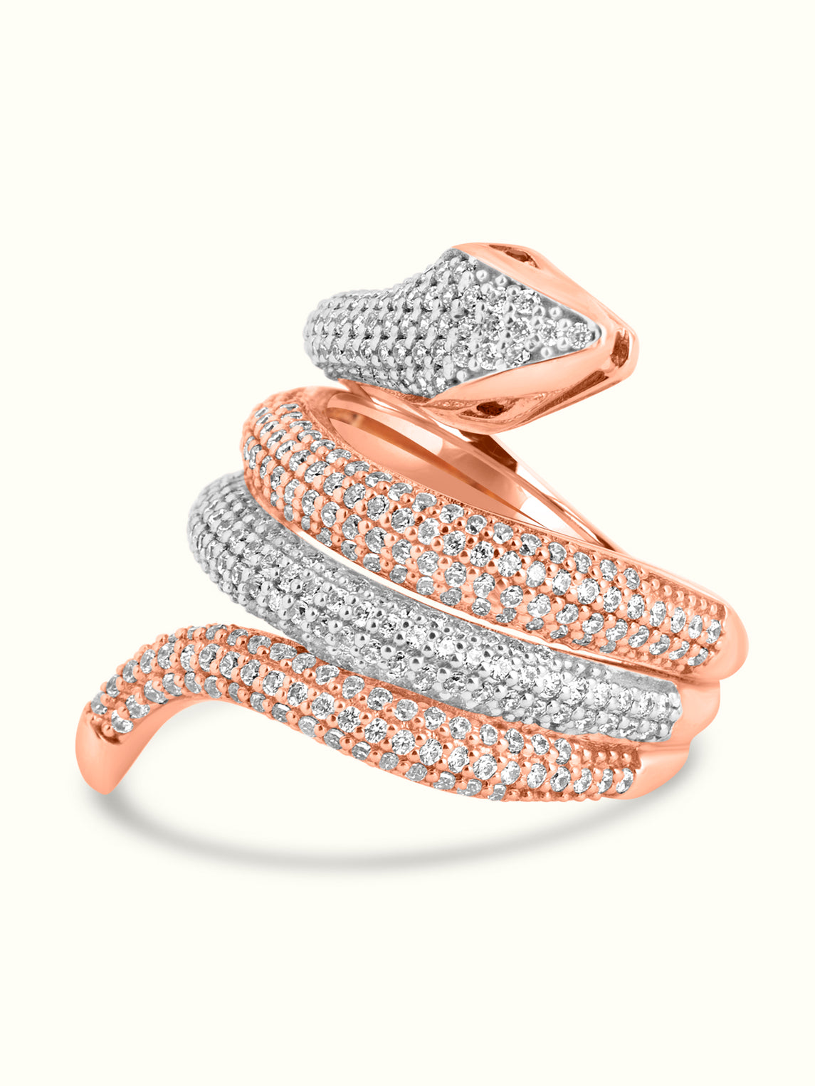 Rose Gold Diamond Snake Ring