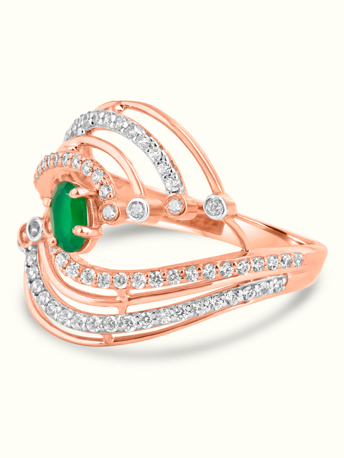 Whirlwind Emerald Ring