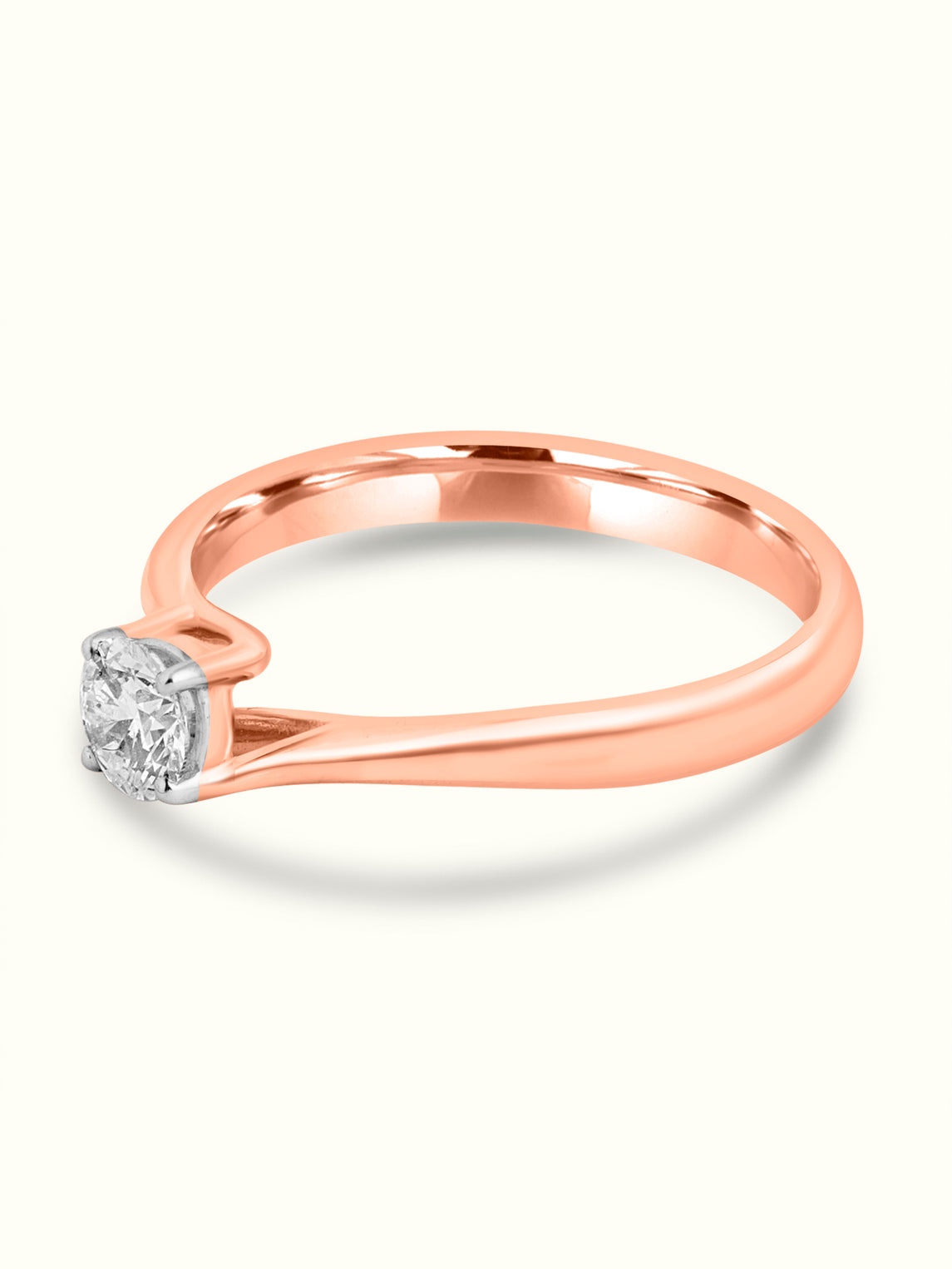 Swirl Solitaire Diamond Ring