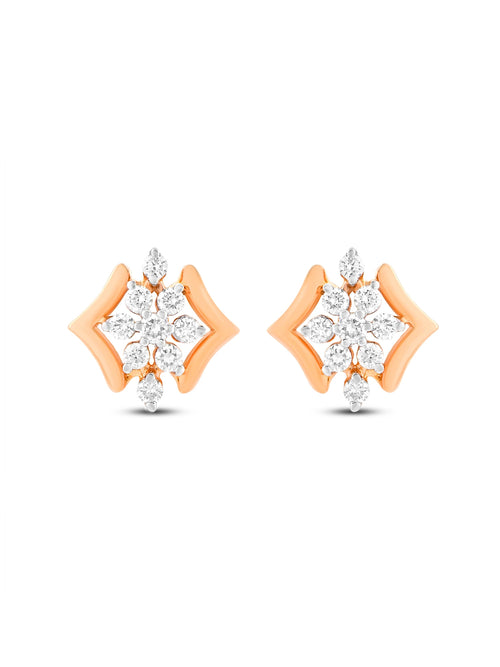 Floral Diamond Studs Earring