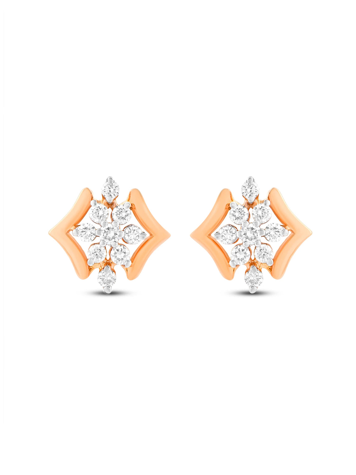 Floral Diamond Studs Earring