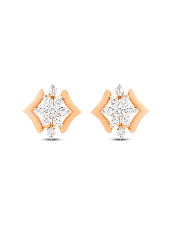 Floral Diamond Studs Earring