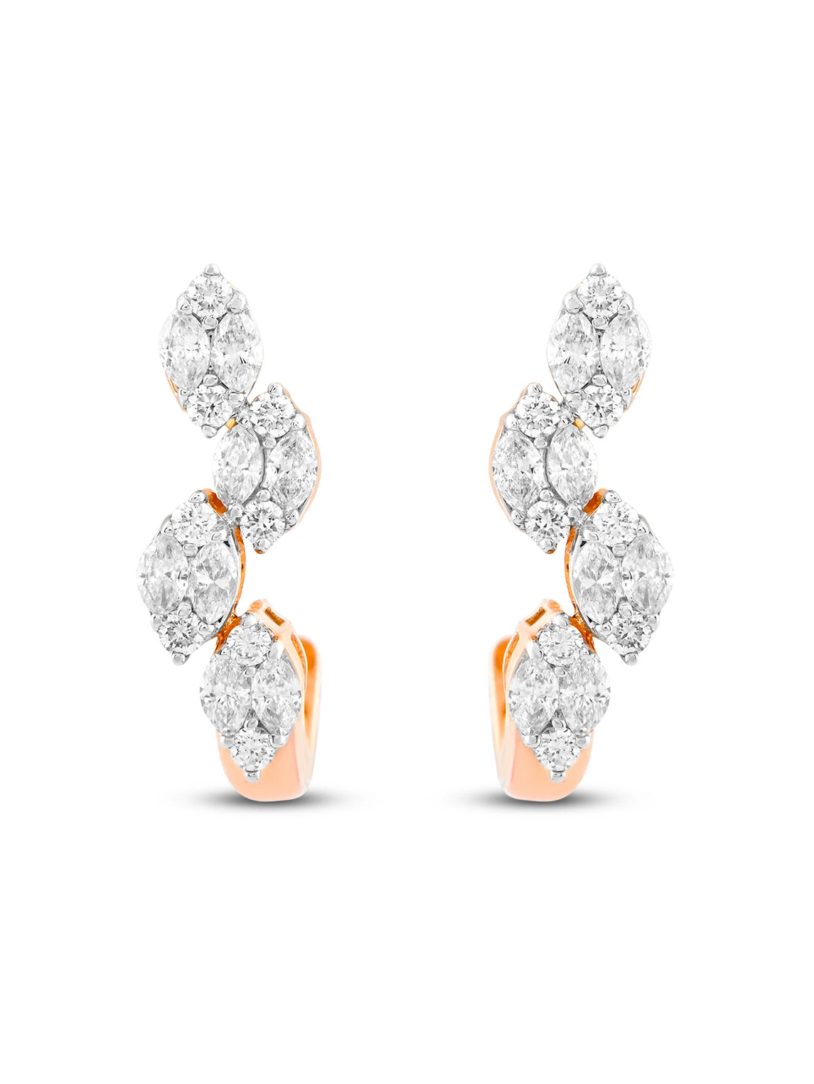 Diamond Cluster Huggies Earring