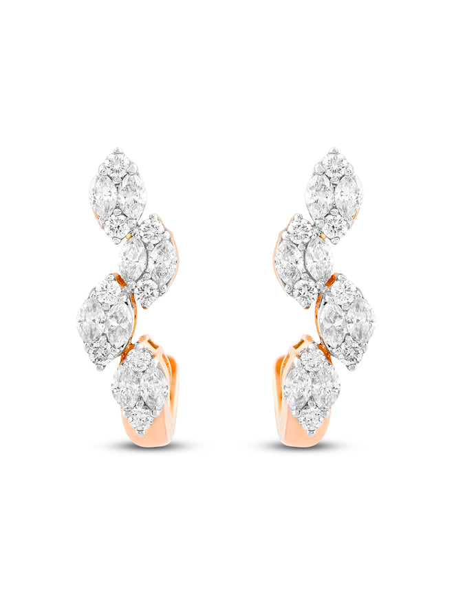 Diamond Cluster Huggies Earring