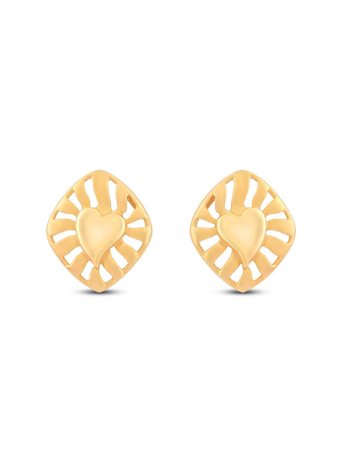 Heart Floral Gold Earring