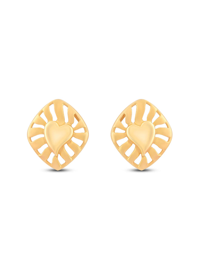 Heart Floral Gold Earring