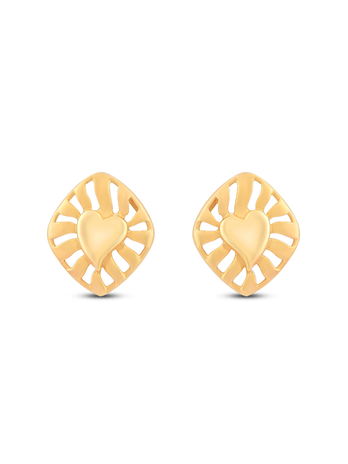 Heart Floral Gold Earring