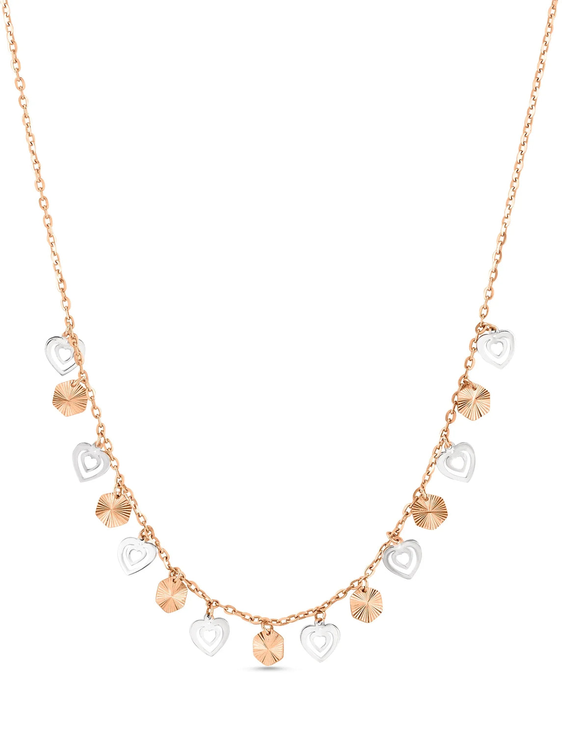 Rosy Hearts Cascade Necklace