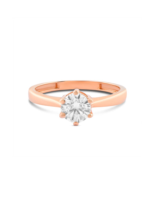 Blushing Solitaire Ring