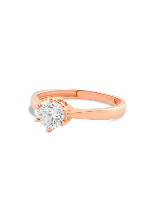 Blushing Solitaire Ring