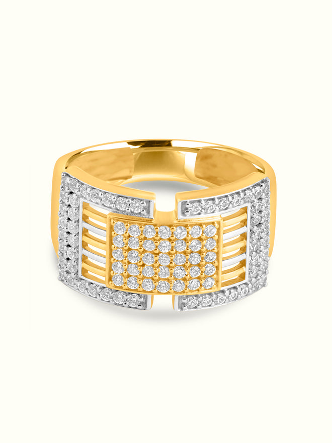 Diamond Gridwork Statement Ring