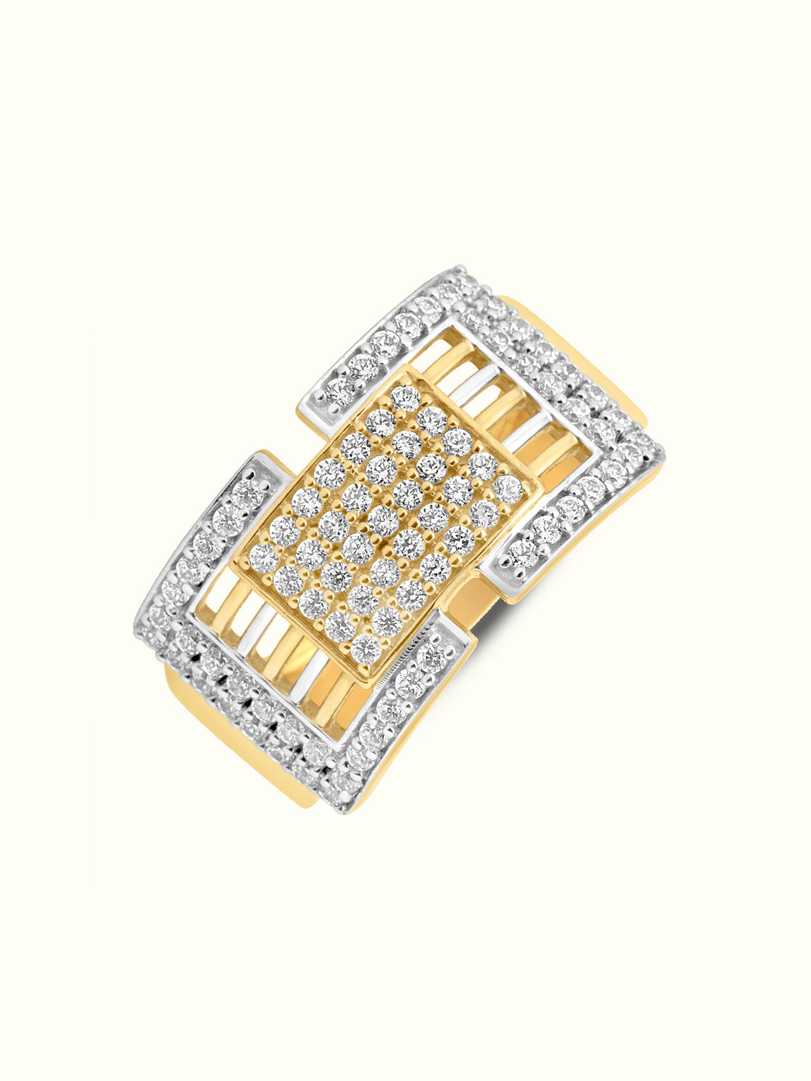 Diamond Gridwork Statement Ring