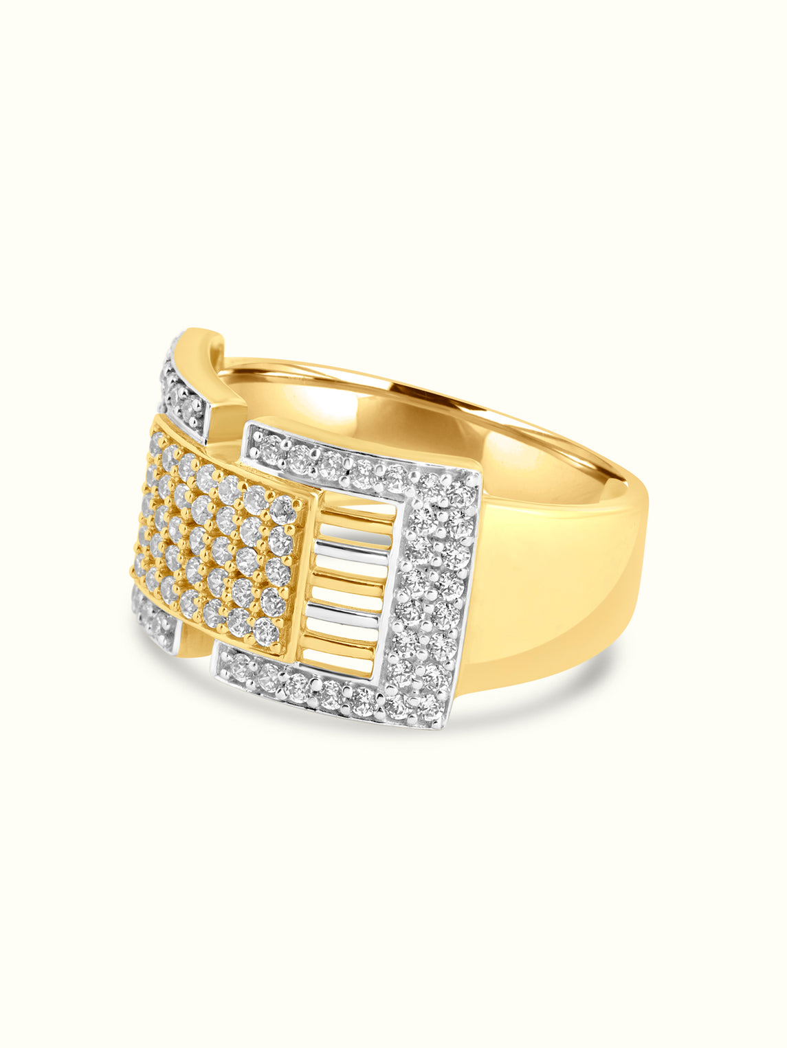 Diamond Gridwork Statement Ring