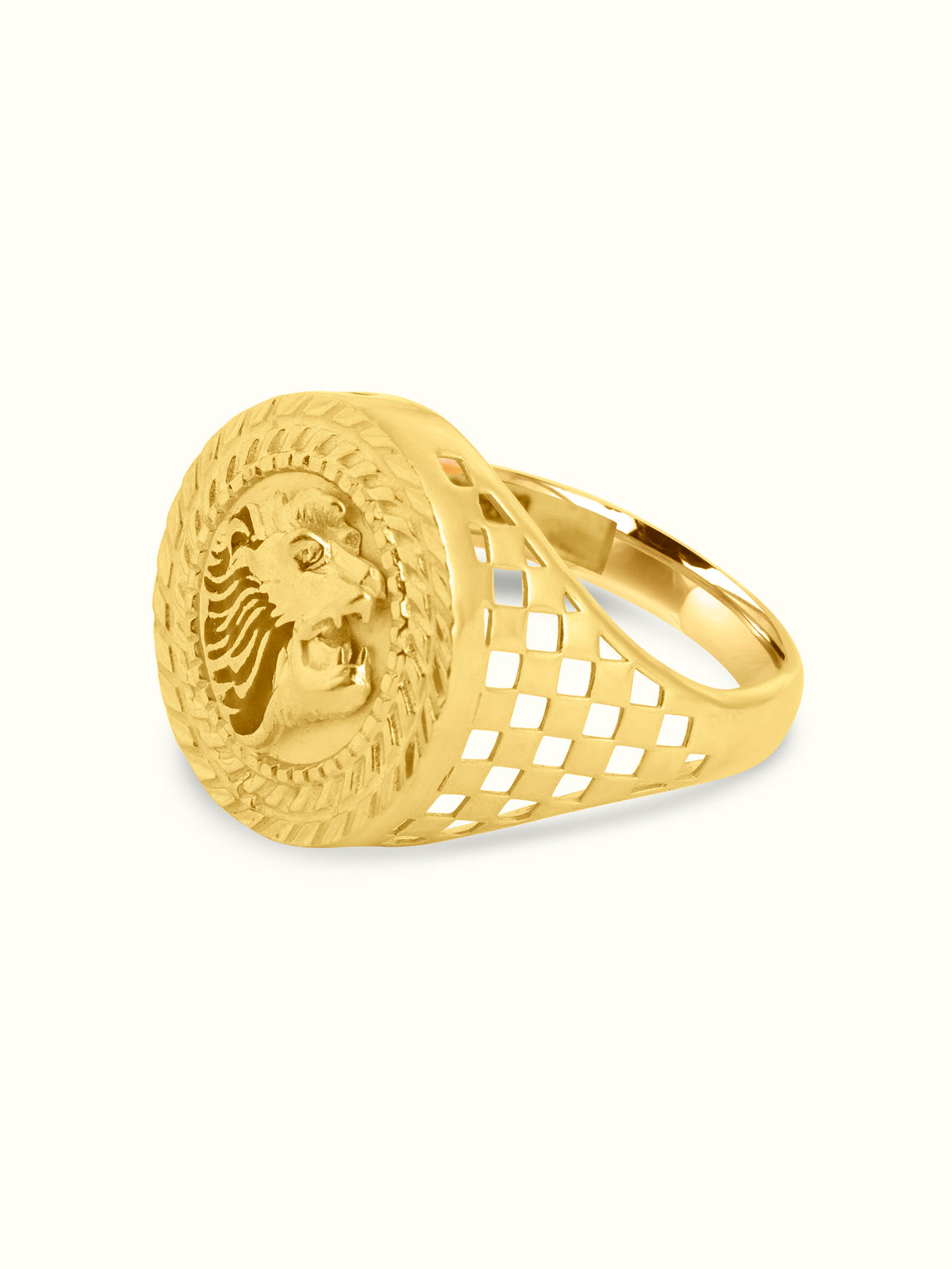 Gold Lion Head Ring