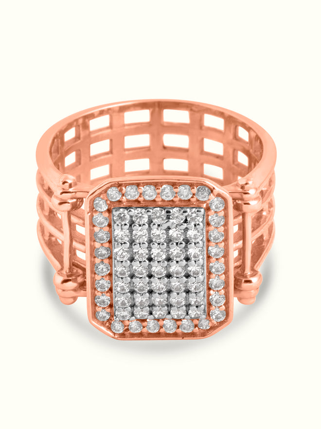 Caged Diamond Ring