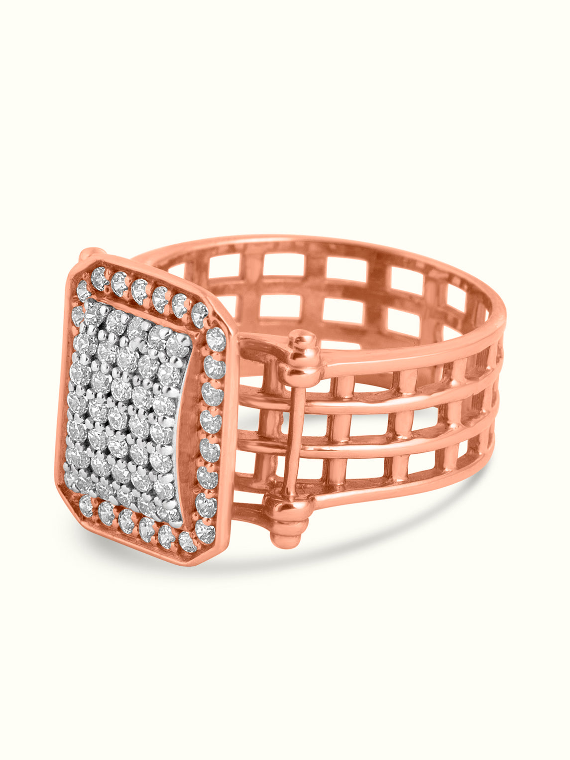 Caged Diamond Ring