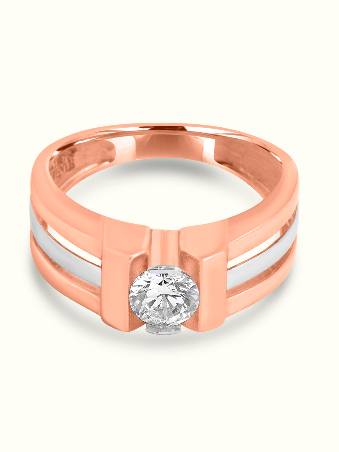 Modern Two-Tone Diamond Ring