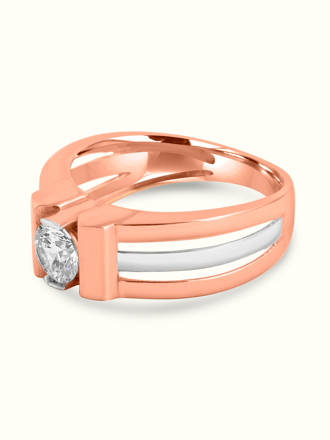 Modern Two-Tone Diamond Ring