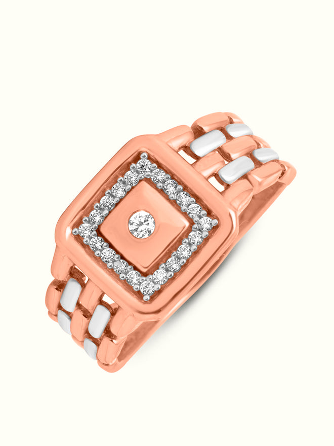 Square Diamond Cluster Ring